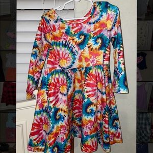 Tie Dye Long Sleeve Dress